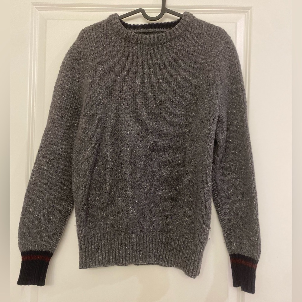 Scotch & Soda Sweater Size Medium Brown Elbow Patch Crew Neck Men's Wool Blend